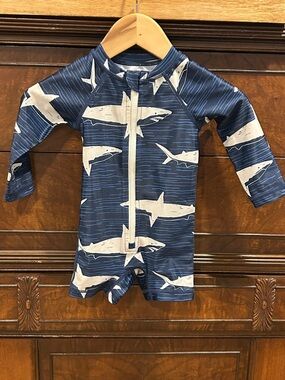 Tea Rash Guard Baby Swim Shark Swim Sun Suit 6-9 Months